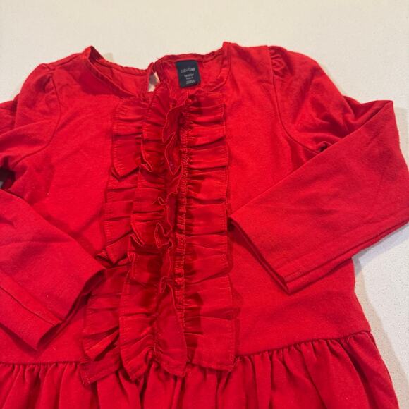 Baby Gap Toddler Girl 3T Holiday Red Long Sleeve Dress - Picture 5 of 5